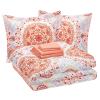imageAmazon Basics Lightweight Microfiber Comforter Sets 7 Pieces Navy Geometrics FullQueenCoral Medallion