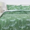 imageAmazon Basics Lightweight Microfiber Comforter Sets 7 Pieces Navy Geometrics FullQueenFloral Motifs in Green Background