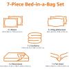 imageAmazon Basics Lightweight Microfiber Comforter Sets 7 Pieces Navy Geometrics FullQueenGray Calvin Stripe