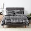 imageAmazon Basics Lightweight Microfiber Comforter Sets 7 Pieces Navy Geometrics FullQueenGray Calvin Stripe