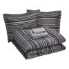 imageAmazon Basics Lightweight Microfiber Comforter Sets 7 Pieces Navy Geometrics FullQueenGray Calvin Stripe