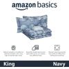 imageAmazon Basics Lightweight Microfiber Comforter Sets 7 Pieces Navy Geometrics FullQueenPixelated Orb Designstripesolid  NavyNavy Mid