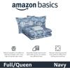 imageAmazon Basics Lightweight Microfiber Comforter Sets 7 Pieces Navy Geometrics FullQueenPixelated Orb Designstripesolid  NavyNavy Mid