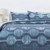 imageAmazon Basics Lightweight Microfiber Comforter Sets 7 Pieces Navy Geometrics FullQueenPixelated Orb Designstripesolid  NavyNavy Mid