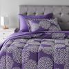 imageAmazon Basics Lightweight Microfiber Comforter Sets 7 Pieces Navy Geometrics FullQueenPurple Floral
