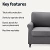 imageAmazon Basics Quilt Reversible Sofa Slipcover Three seat Sofa Large GrayLight GrayDark Grey