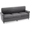 imageAmazon Basics Quilt Reversible Sofa Slipcover Three seat Sofa Large GrayLight GrayDark Grey