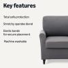 imageAmazon Basics Quilt Reversible Sofa Slipcover Three seat Sofa Large GrayLight GrayDark Grey