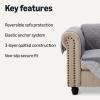 imageAmazon Basics Quilt Reversible Sofa Slipcover Three seat Sofa Large GrayLight GrayGrayLight Gray Reversible
