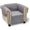 imageAmazon Basics Quilt Reversible Sofa Slipcover Three seat Sofa Large GrayLight GrayGrayLight Gray Reversible