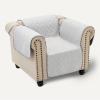 imageAmazon Basics Quilt Reversible Sofa Slipcover Three seat Sofa Large GrayLight GrayGrayLight Gray Reversible
