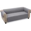imageAmazon Basics Quilt Reversible Sofa Slipcover Three seat Sofa Large GrayLight GrayGrayLight Gray Reversible