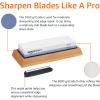 imageAmazon Basics Whetstone Knife Sharpening Wet Stone Dual Sided 4001000 and 30008000 Grit Stones Flattening Stone and NonSlip Bamboo Base 3 Count Pack of 1 Black ampamp GreyGrit 10006000