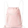 imageAmazon Basics Drawstring Lightweight Gym Bag Soccer Backpack Large Pink