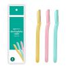imageAmazon Basics Womens Multipurpose Exfoliating Dermaplaning Tool Eyebrow Razor and Facial Razor Includes Blade Cover Multicolor 3 CountMulticolor