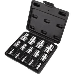 imageAmazon Basics 14Piece External Torx Socket Set E4E24 14quot 38quot 12quot Drive with Storage Case14Inch Drive