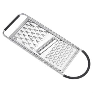 imageAmazon Basics Cheese Grater with Handle Stainless Steel Zester Rectangular NonSlip Multifunction Tool for Kitchen Prep Black Previously AmazonCommercial brand