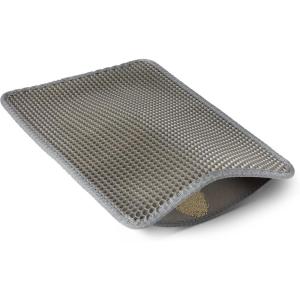 imageAmazon Basics DoubleLayer Cat Litter Mat  15quot x 24quot Honeycomb Design Waterproof ampamp UrineProof NonSlip Scatter Control Trapper Mat Easy Clean Soft on Paws Grey24