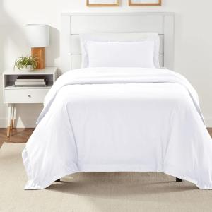 imageAmazon Basics Lightweight Microfiber 3Piece Duvet Cover Set Beige Solid KingBright White