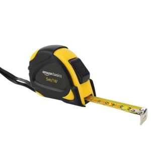 imageAmazon Basics SelfLocking Tape Measure MID Accuracy 16Feet 5Meters Black YellowBlack  Yellow