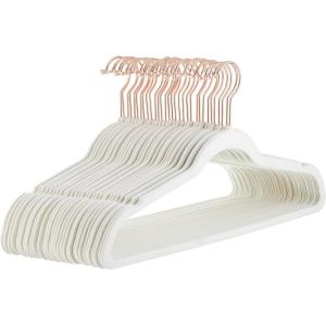 imageAmazon Basics Slim Velvet NonSlip Sturdy Suit Clothes Hangers Pack of 30 BlackRose GoldIvoryRose Gold