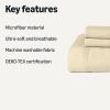 imageAmazon Basics Brushed Microfiber Comforter Set Extra Soft with Natural Texture 3Piece King BeigeBeige