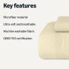 imageAmazon Basics Brushed Microfiber Comforter Set Extra Soft with Natural Texture 3Piece King BeigeBeige