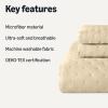 imageAmazon Basics Brushed Microfiber Comforter Set Extra Soft with Natural Texture 3Piece King BeigeBeige