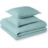imageAmazon Basics Brushed Microfiber Comforter Set Extra Soft with Natural Texture 3Piece King BeigeBlue
