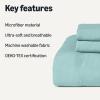 imageAmazon Basics Brushed Microfiber Comforter Set Extra Soft with Natural Texture 3Piece King BeigeBlue
