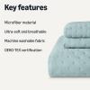 imageAmazon Basics Brushed Microfiber Comforter Set Extra Soft with Natural Texture 3Piece King BeigeBlue