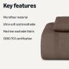 imageAmazon Basics Brushed Microfiber Comforter Set Extra Soft with Natural Texture 3Piece King BeigeBrown