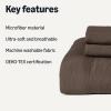 imageAmazon Basics Brushed Microfiber Comforter Set Extra Soft with Natural Texture 3Piece King BeigeBrown