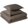 imageAmazon Basics Brushed Microfiber Comforter Set Extra Soft with Natural Texture 3Piece King BeigeBrown