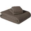 imageAmazon Basics Brushed Microfiber Comforter Set Extra Soft with Natural Texture 3Piece King BeigeBrown