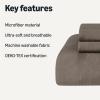 imageAmazon Basics Brushed Microfiber Comforter Set Extra Soft with Natural Texture 3Piece King BeigeBrown
