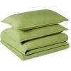 imageAmazon Basics Brushed Microfiber Comforter Set Extra Soft with Natural Texture 3Piece King BeigeGreen