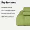 imageAmazon Basics Brushed Microfiber Comforter Set Extra Soft with Natural Texture 3Piece King BeigeGreen