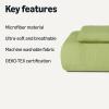 imageAmazon Basics Brushed Microfiber Comforter Set Extra Soft with Natural Texture 3Piece King BeigeGreen