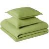 imageAmazon Basics Brushed Microfiber Comforter Set Extra Soft with Natural Texture 3Piece King BeigeGreen
