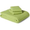 imageAmazon Basics Brushed Microfiber Comforter Set Extra Soft with Natural Texture 3Piece King BeigeGreen