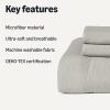 imageAmazon Basics Brushed Microfiber Comforter Set Extra Soft with Natural Texture 3Piece King BeigeGrey