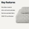imageAmazon Basics Brushed Microfiber Comforter Set Extra Soft with Natural Texture 3Piece King BeigeGrey