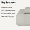 imageAmazon Basics Brushed Microfiber Comforter Set Extra Soft with Natural Texture 3Piece King BeigeGrey
