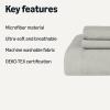 imageAmazon Basics Brushed Microfiber Comforter Set Extra Soft with Natural Texture 3Piece King BeigeGrey
