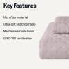 imageAmazon Basics Brushed Microfiber Comforter Set Extra Soft with Natural Texture 3Piece King BeigePurple