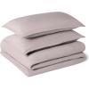 imageAmazon Basics Brushed Microfiber Comforter Set Extra Soft with Natural Texture 3Piece King BeigePurple