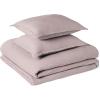 imageAmazon Basics Brushed Microfiber Comforter Set Extra Soft with Natural Texture 3Piece King BeigePurple