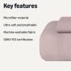 imageAmazon Basics Brushed Microfiber Comforter Set Extra Soft with Natural Texture 3Piece King BeigePurple
