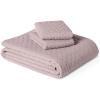 imageAmazon Basics Brushed Microfiber Comforter Set Extra Soft with Natural Texture 3Piece King BeigePurple